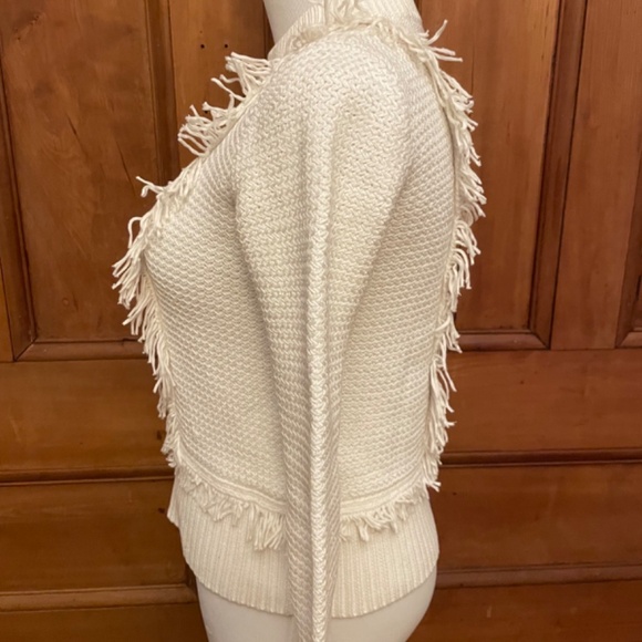 Club Monaco XS Martuska Fringe Sweater white . as seen on January Jones - Picture 5 of 8